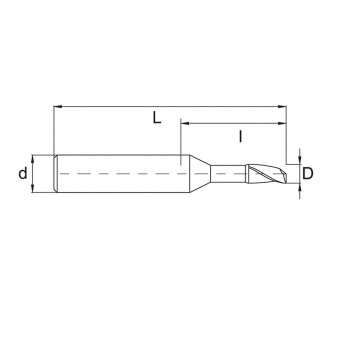 Tek Ağız Standart Boy Alu Karbür Freze MRK - 80102050 2* 6* 50 mm- Z1