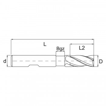 Üç Ağız Uzun Boy Alu Karbür Freze MRK - 80310150   10*150mm-Z3