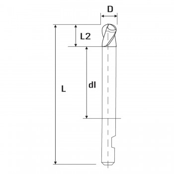 Üç Ağız Uzun Boy Küre Freze Kaplamasız - MRK  813040100 4 * 75 mm - Z 3